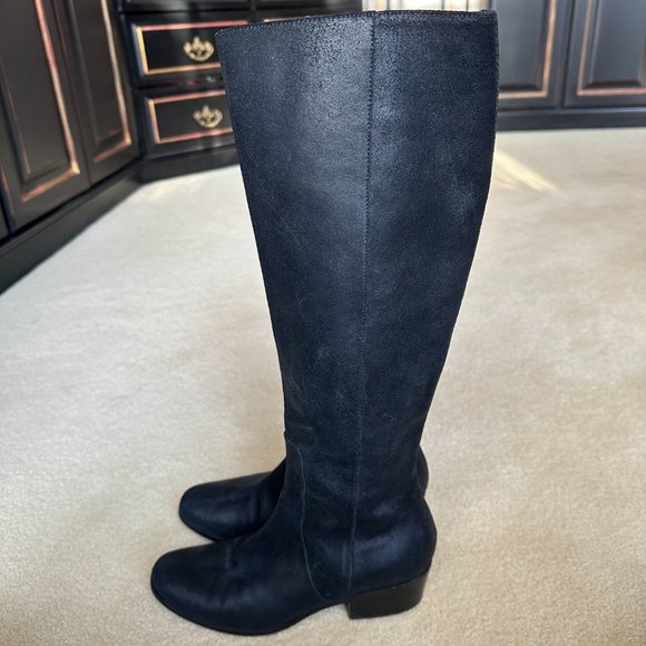 Jimmy Choo Black Leather Knee High Riding Boots - Picture 5 of 8